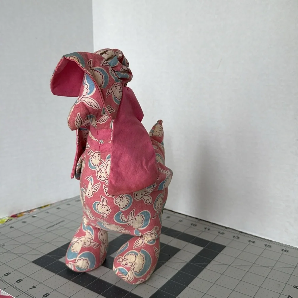 Vintage Handmade Cloth Chicken Doll – 1940s-50s Feedsack Fabric w Sleeping Baby - Picture 3 of 13